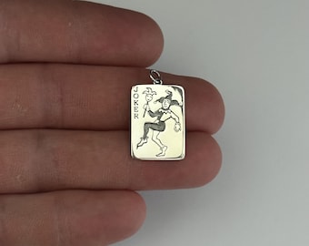 Joker-Kartenanhänger aus Sterlingsilber