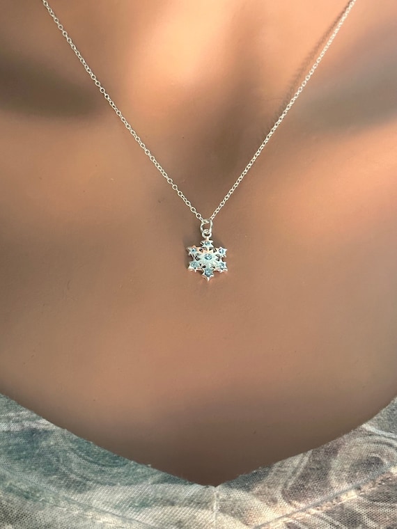 Set Gioielli Fiocco Di Neve In Argento 925 | Collana E Orecchini Con Zirconi | Regalo Di Natale Per Donna - 3