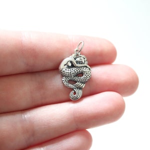 Sterling Silver Sleeping Mermaid Pendant, Silver Sleeping Mermaid Pendant, Silver Sleeping Mermaid Charm, Sleeping Mermaid Pendant