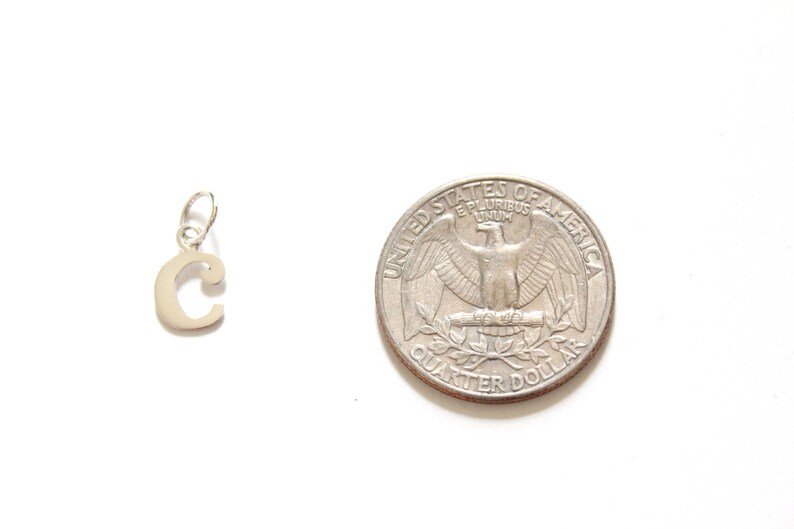 Typewriter C Initial Charm C Initial Sterling Silver Lowercase C Initial Charm C Charm Large C Letter Pendant Letter C Charm Initial C