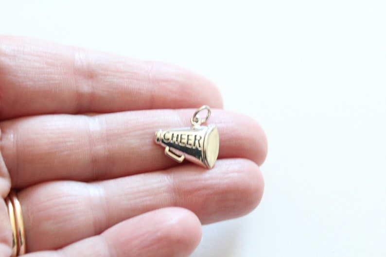 Sterling Silver Cheer Megaphone Charm Sports Charms Cheer Etsy
