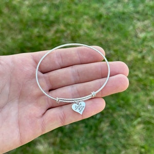 Sterling Silver Bracelet with Sterling Silver Love You More Charm, Love You More Bracelet, Love You More Charm Bracelet, Love You Bracelet