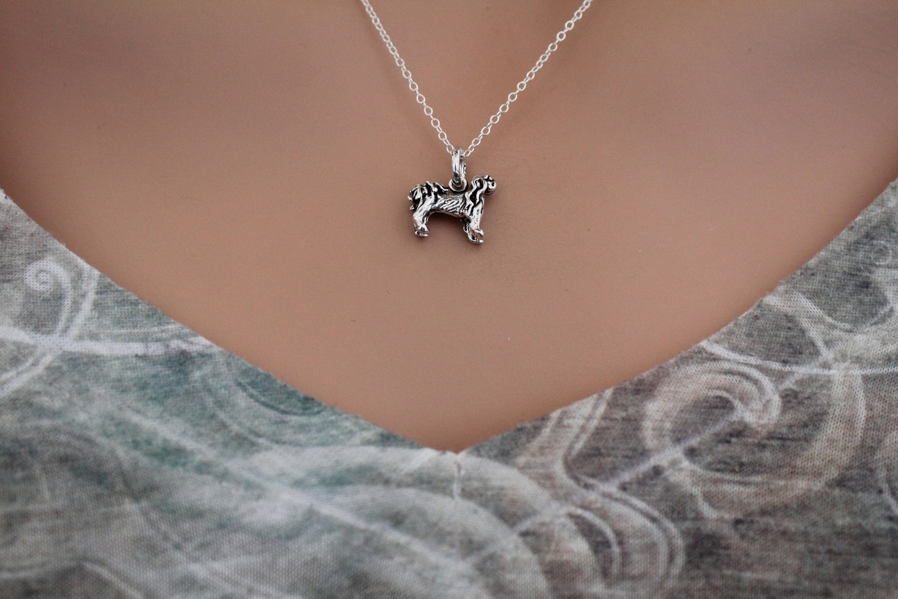 Collier Fin Argent Massif – Tête D'épagneul Cocker – Motif Chien Minimaliste – CO81