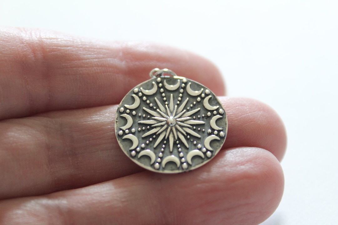 Sterling Silver Sun and Moon Phase Pendant Charm - Etsy