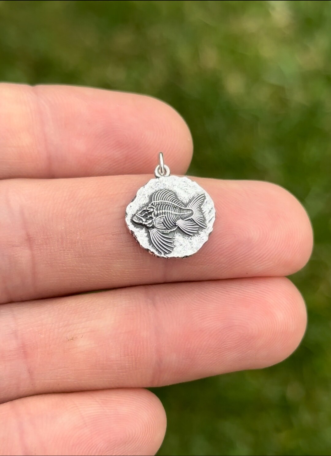 Sterling Silver Angler Fish Fossil Charm Pendant - Etsy