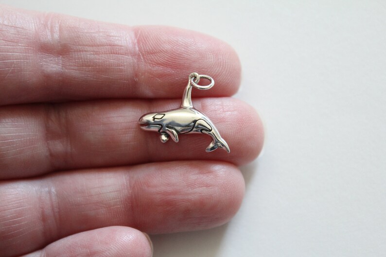 Sterling Silver Killer Whale Charm Sterling Silver Orca Etsy