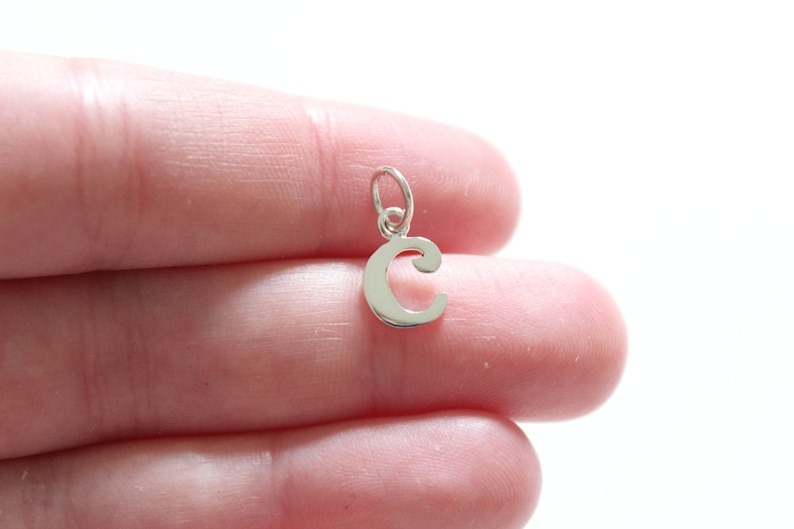 Typewriter C Initial Charm C Initial Sterling Silver Lowercase C Initial Charm C Charm Large C Letter Pendant Letter C Charm Initial C