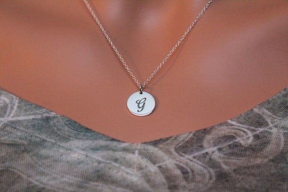 Sterling Silver Cursive Circular G 