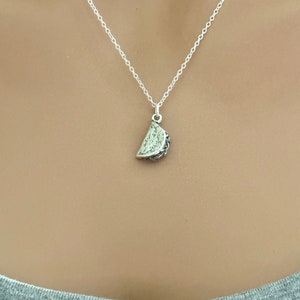 Sterling Silver 3D Oxidized Taco Charm Necklace, Sterling Silver 3D Oxidized Taco Necklace, Silver 3D Oxidized Taco Necklace, Taco Necklace