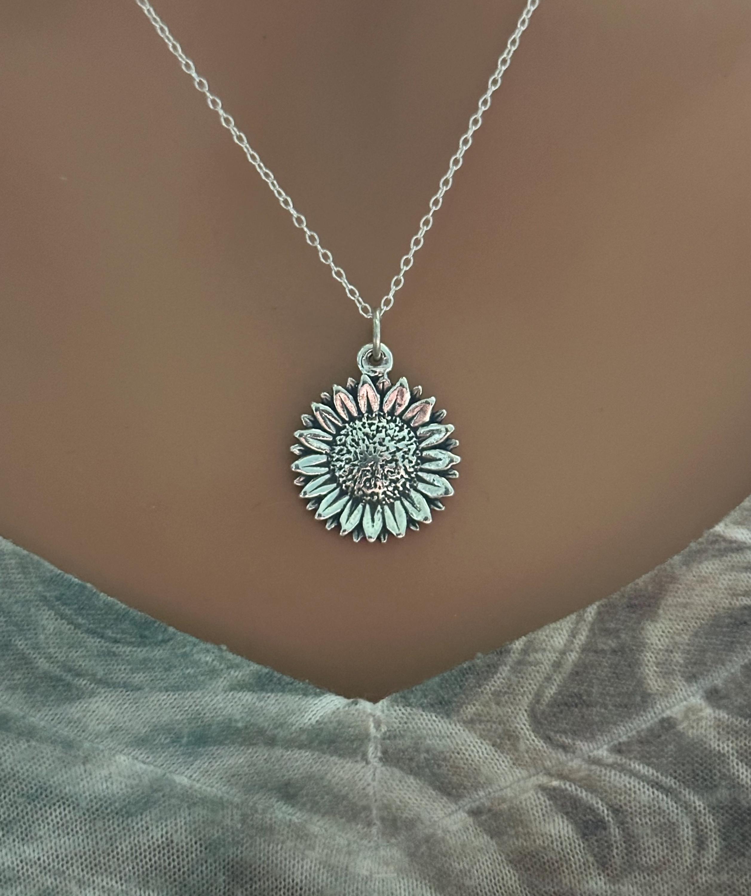Sunflower Stainless Necklace - Adjustable Birthday Gift For Teens (13th, 16th, 18th Birthday)