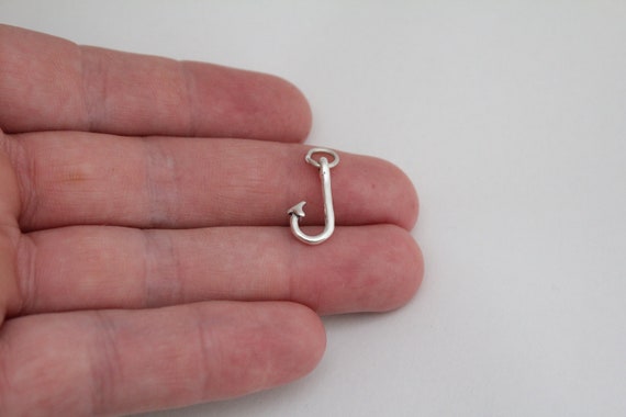 Sterling Silver Fish Hook Charm, Sterling Silver Fishing Hook