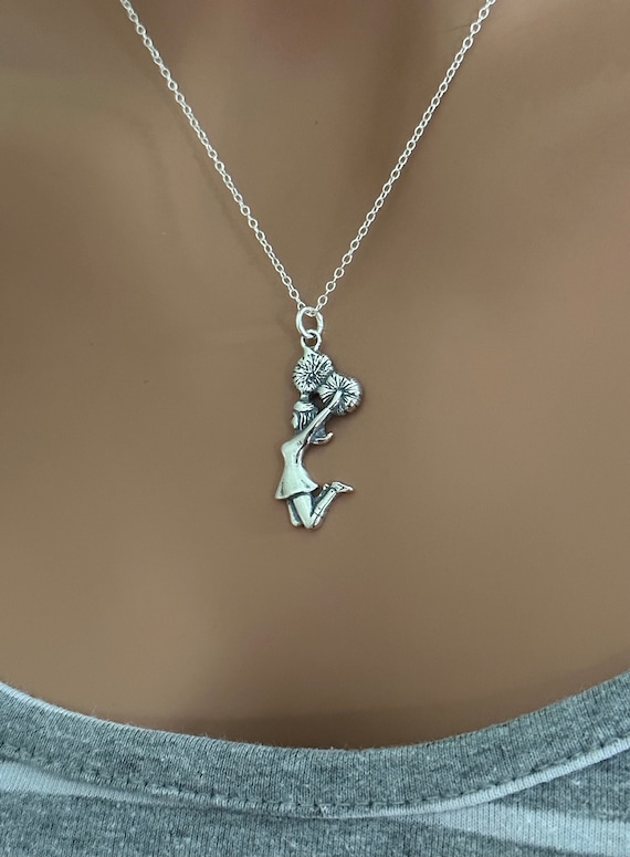 Sterling silver Cheer leader necklace. Sterling silver Cheer leader necklace.