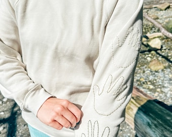 Embroidered Handprint Sweatshirt