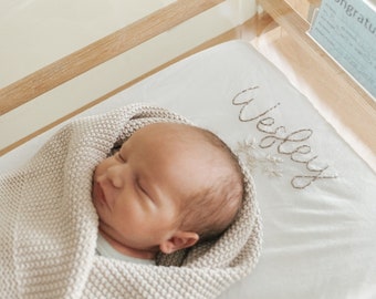 Embroidered Bassinet Sheet