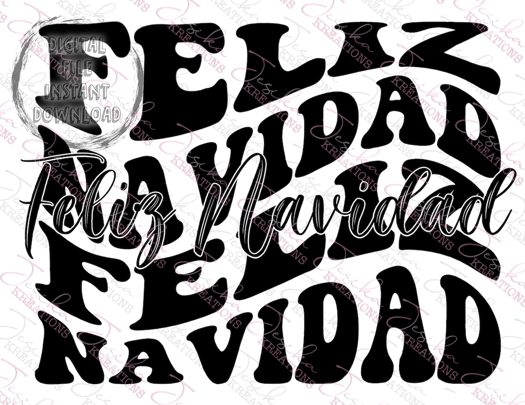 FELIZ NAVIDAD Digital PNG File - Etsy