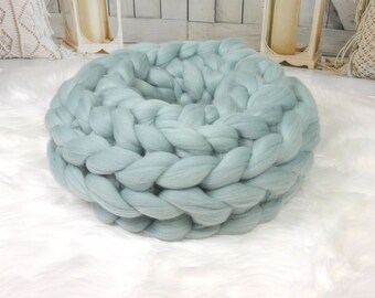 40 cm wool wreath in mint made of merino wool to decorate yourself Advent wreath door wreath