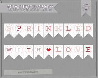 Baby Sprinkle Banner for an Alternative Valentine Baby Girl Baby Shower // Instant Download