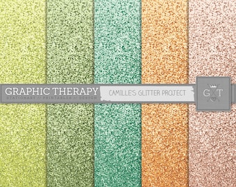 Glitter Digital Paper Pack, Glitter Paper in Fall Colors Available for Instant Download