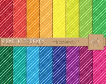 Thick Striped Rainbow Digital Paper Available for Instant Download