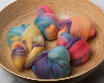 Deconstructed Rainbow Battlings suitable for spinning or felting (#160071)