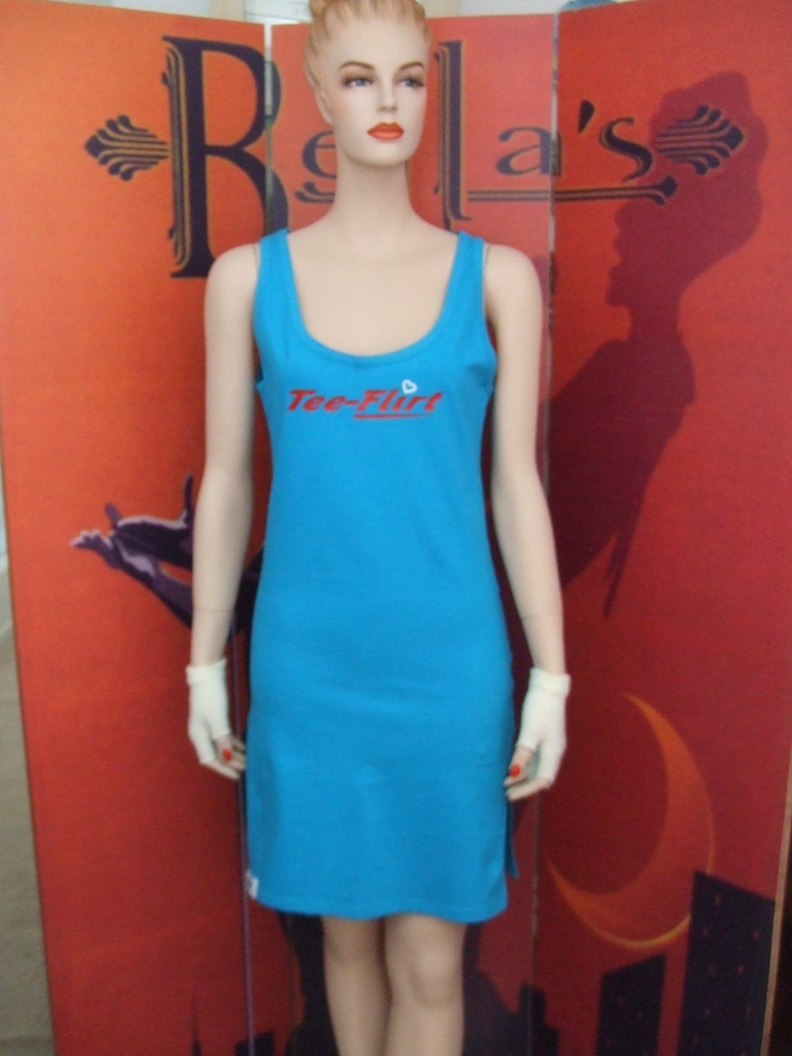 turquoise tank dress