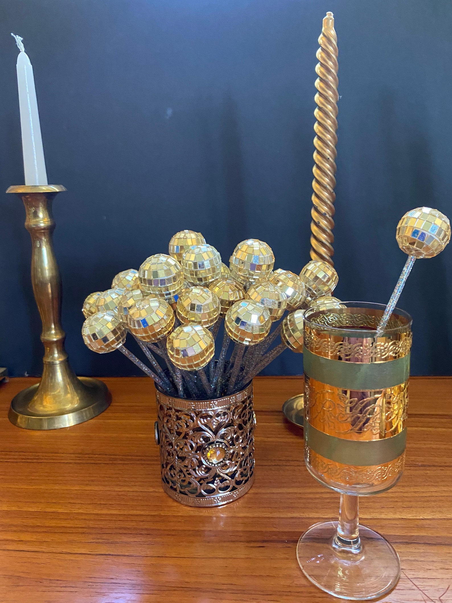 Disco Ball Swizzle Sticks Drink Stirrers Party Favors Set Etsy