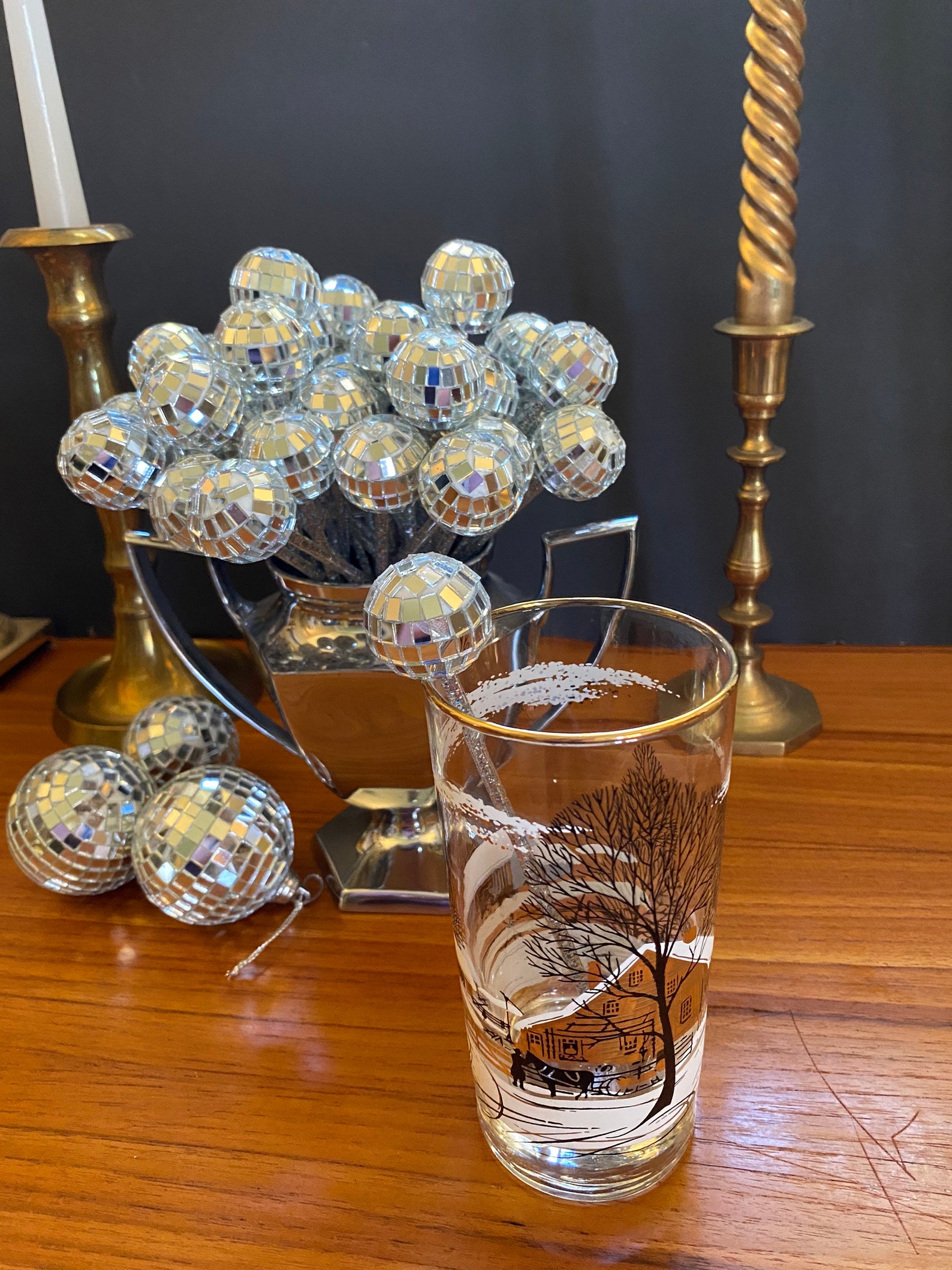 Disco Ball Swizzle Sticks Drink Stirrers Party Favors Set Etsy