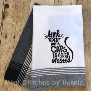 Pano de prato, Tempo com gatos, Pano de prato, Pano de prato, Pano de prato novidade, Toalha para gatos, Toalha bordada