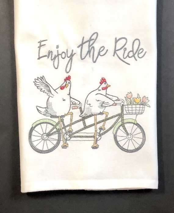 Enjoy the Ride Chickens on Bicycle Chicken Decor Chicken Etsy