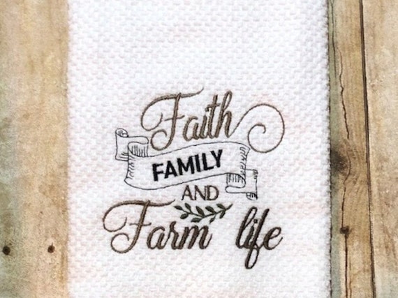 Tea Kitchen Towel Faith Funny Flour Sack Family Farm
