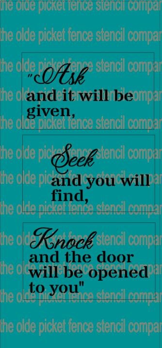Ask And It Will Be Given Seek And You Will Find Knock And The Door