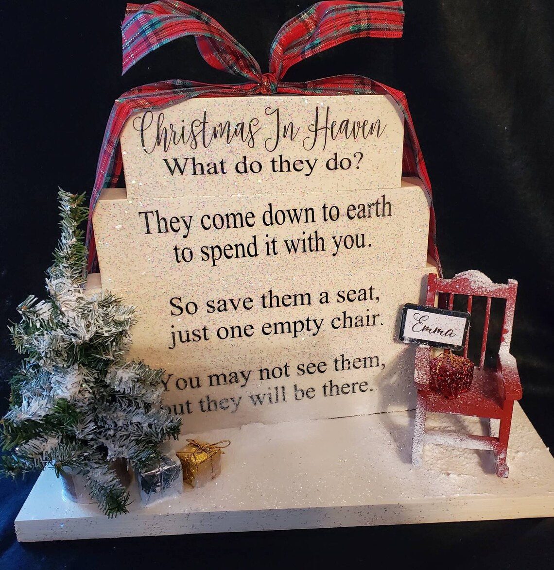 Christmas in Heaven What Do They Do Poem memorial table top  Etsy