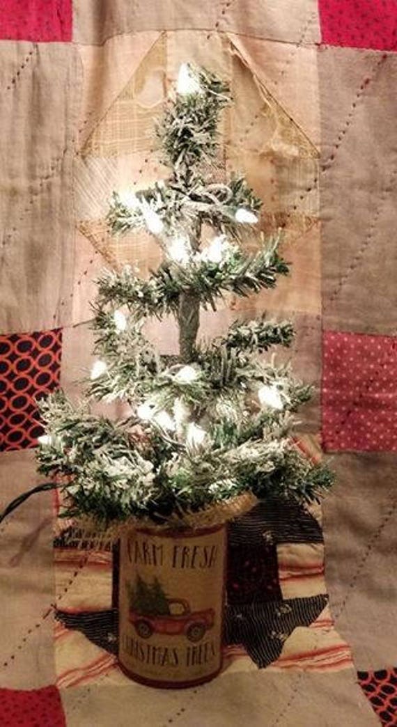 16 Flocked Primitive Christmas Tree sale Etsy