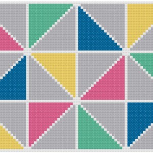 Modern Pastel Triangle Cross Stitch Pattern