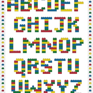Brick Alphabet Cross Stitch Pattern