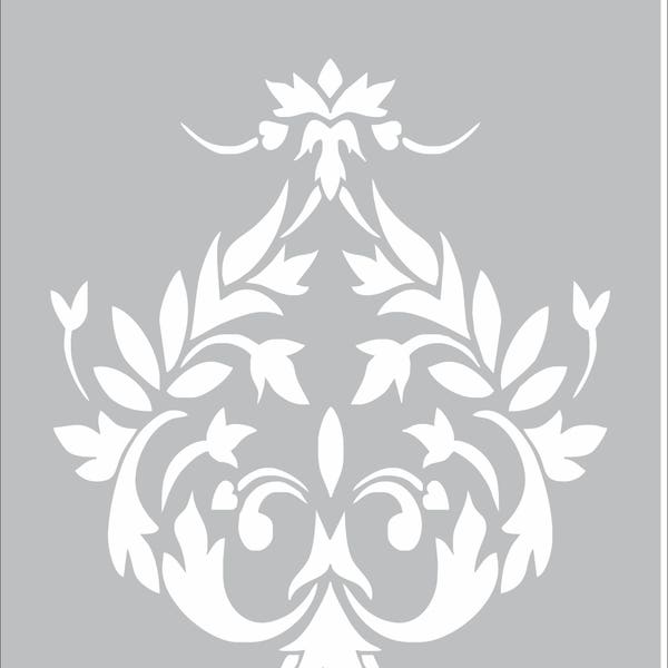 Damask STENCIL - Create Farmhouse Signs - Reusable - Damask Design 16- 6 Sizes- Wall Stencils