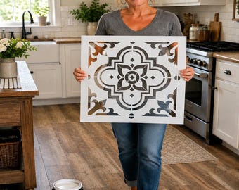 Garden Sanctuary Tile Stencils - Tile Stencil - Floor Stencils - Backsplash - Fireplace Stencils - Wall Stencil - Reusable 15 sizes