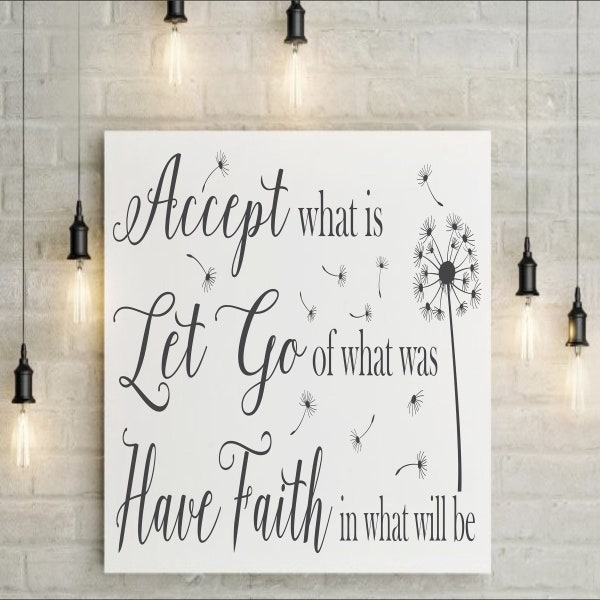 Accept what is Stencil - Christian Stencil - Kitchen Stencil - Faith Stencil - Create Christian Sign, Inspirational sign - REUSABLE 7  Sizes