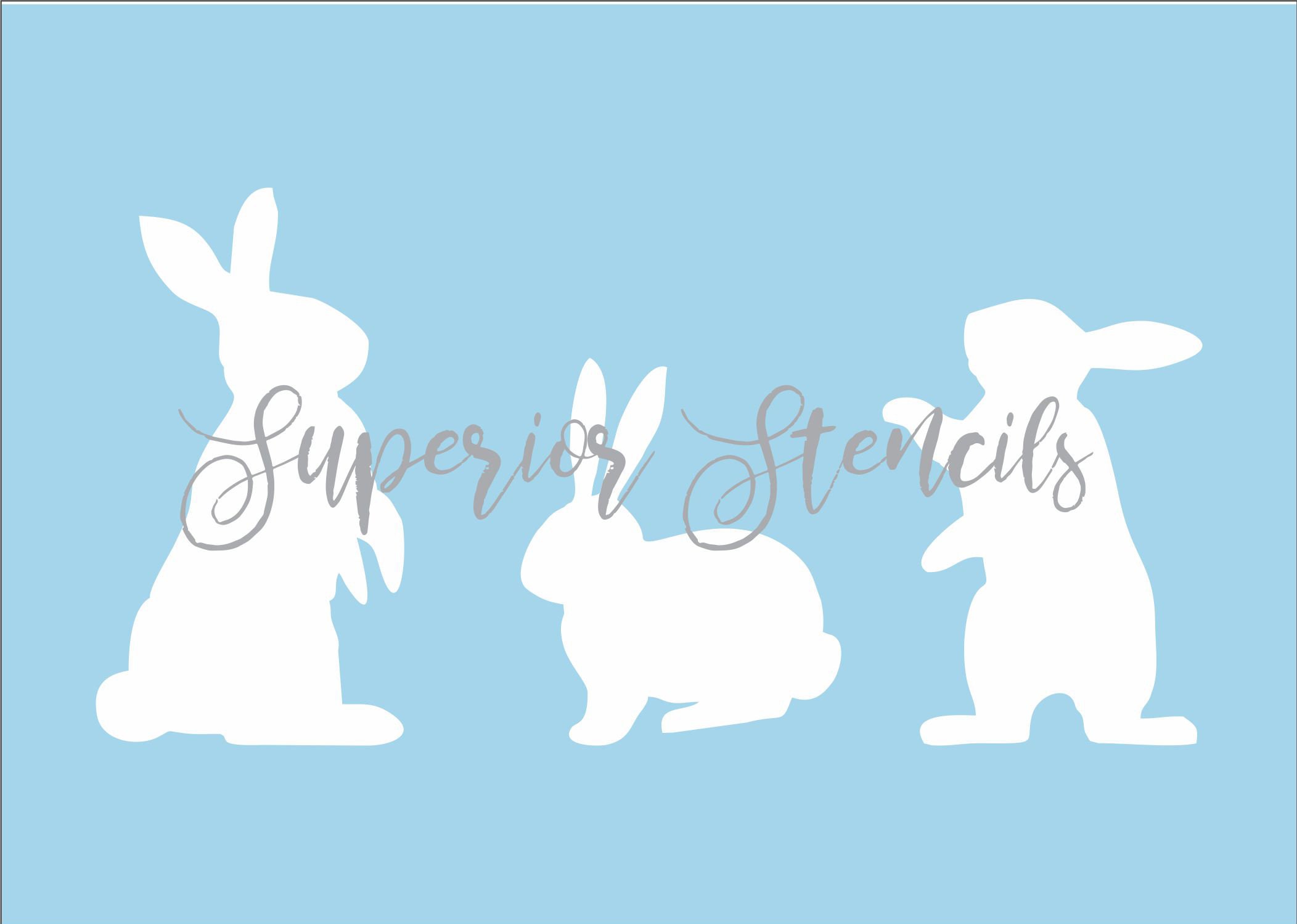 Bunny Rabbit Stencils Reusable Stencil Set of 3 Rabbits 4 Etsy Ireland