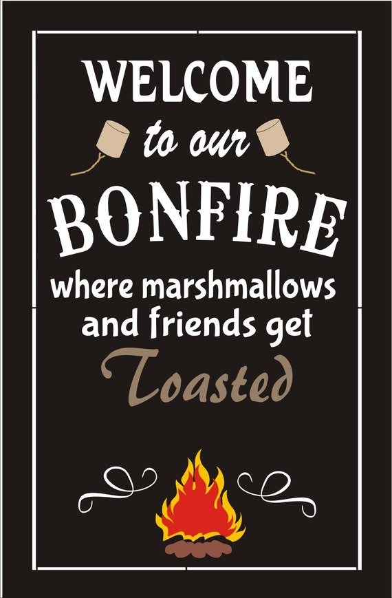 Bonfire Sign Stencil – Campfire Sign Stencil - Welcome to Our