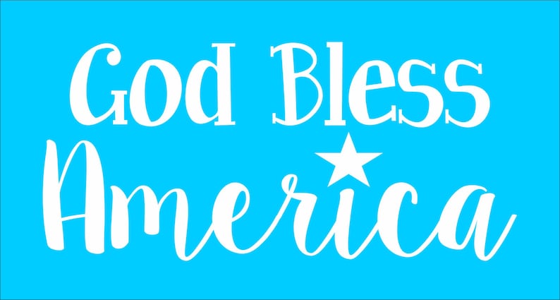 GOD Bless AMERICA Stencil Reusable STENCIL Available in - Etsy Italia