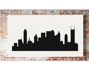 NASHVILLE Skyline - Stencil to Paint Nashville Signs - City Skyline Stencil - Wall Decor - Custom Skyline - New York Skyline - Reusable