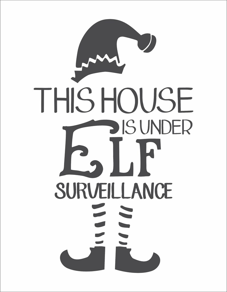 Elf Christmas Stencil Reusable Stencil Reusable STENCIL - Etsy