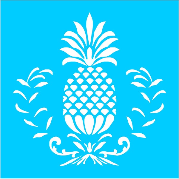 Pineapple Stencil **REUSABLE STENCIL**- Pineapple Flourish - 8 sizes available- Create Pineapple Art in your HOME- Superior Stencils