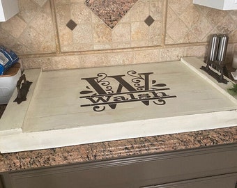 Monogram Sign Stencil, Split Letter Monogram, Monogram Stencil, Paint Monogram Signs, Custom Sign, Custom Stove Cover - REUSABLE 10 Sizes