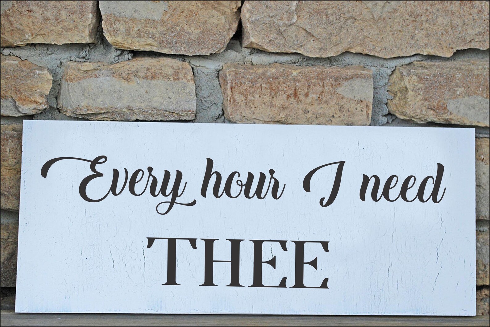 Tableau Sur Toile Encadré 'Every Hour I Need Thee' - Style Farmhouse Bois