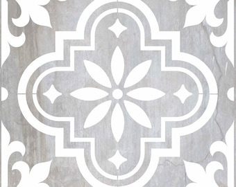 Secret Garden Tile Stencil - Tile Stencil - Floor Stencil - Stair Riser Stencil - Backsplash Stencil - Fireplace Stencil - Reusable 16 sizes