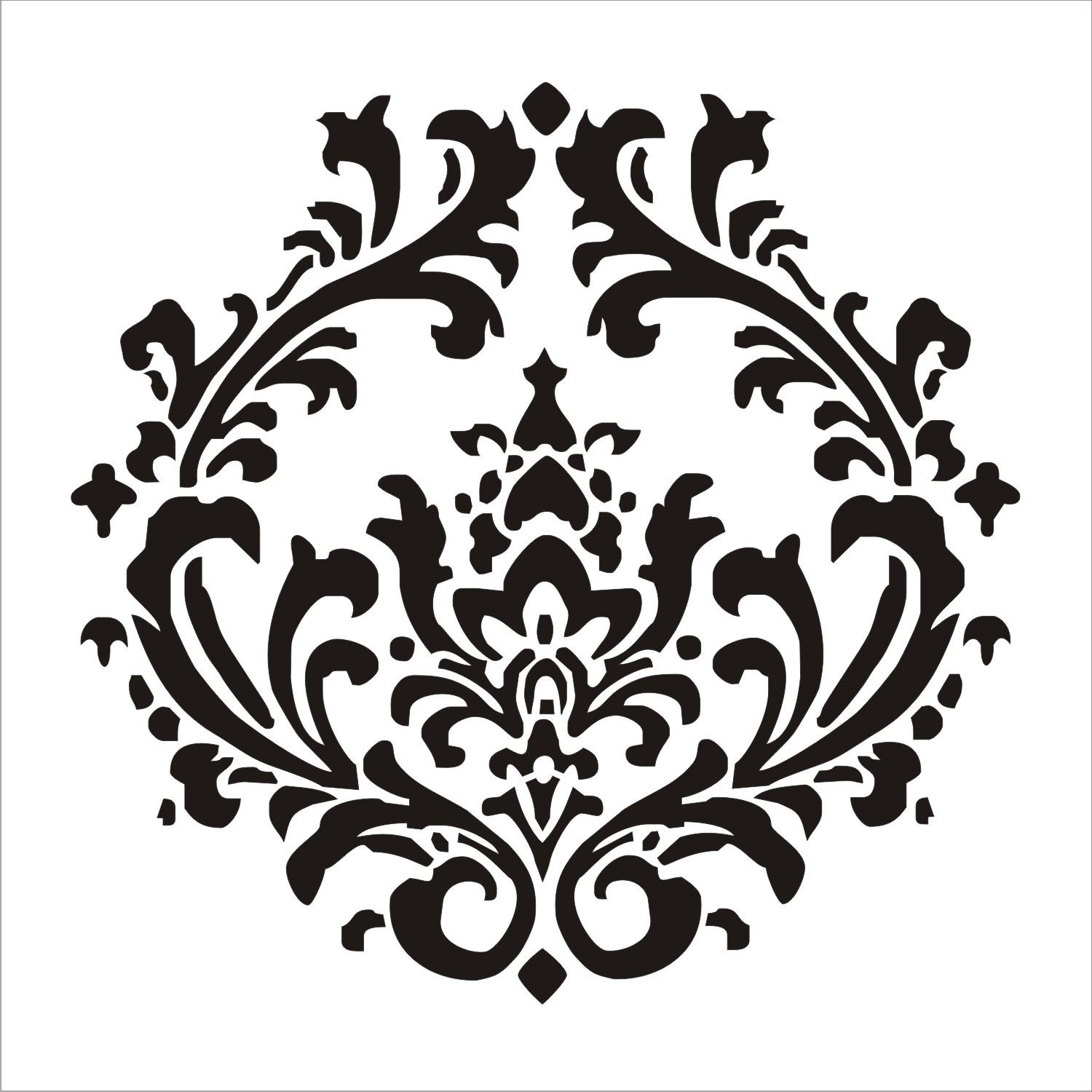 Damask Stencil, Damask Wall Stencil, Damask for Painting - REUSABLE 5 ...