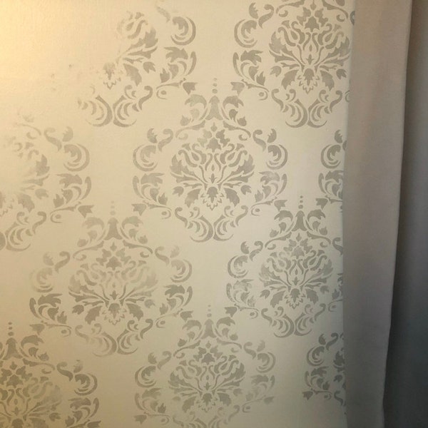 Dreamy Damask Wall Stencil - Floor Tile Stencil - Reusable Stencil - 14 sizes- Wallpaper Stencil - Wall Art