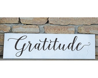 Gratitude Stencil - Farmhouse Kitchen Stencil  - Grateful Signs - Thankful - Kitchen Wall - Create Farmhouse Kitchen Sign - Reusable 6 sizes